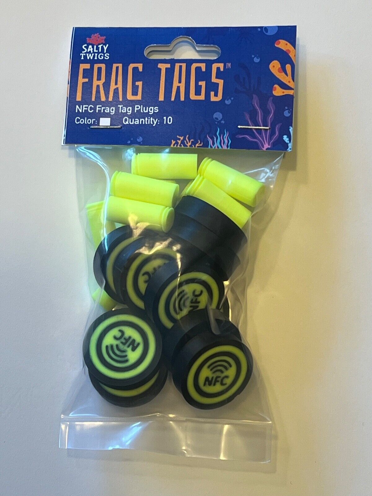 Salty Twigs Frag Tags™ - NFC chip embedded frag plugs (Pack of 10)